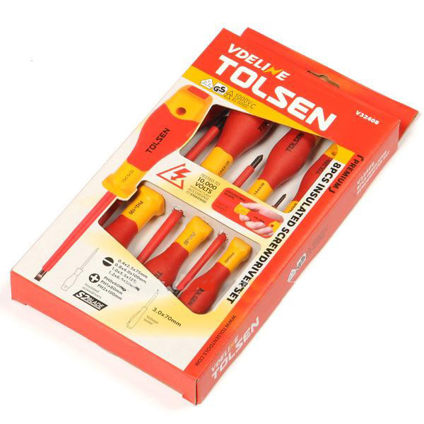 Набор диэлектрических отверток Tolsen (V32408) VDE (8шт) Premium - фото №5
