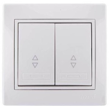 Вимикач 2-кл. прохідний білий Mira, Lezard