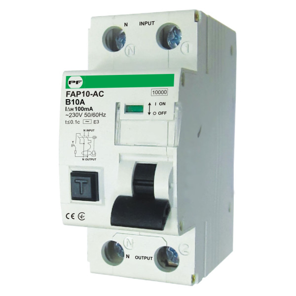 Дифференциальный автомат Promfactor FAP10-AC B 10А/0,1A 2P (1P+N) 10кА (FAP10B10100AC)