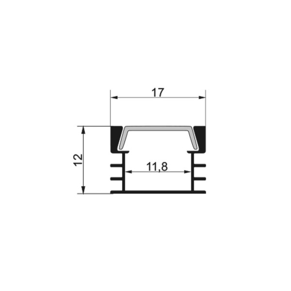 Профиль Skarlat ALP PXG-1204M C8 3м IP20 серый - фото №1