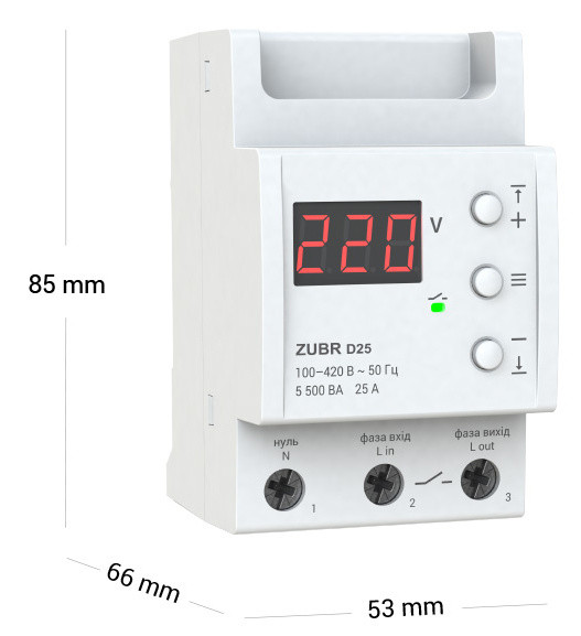 Реле напруги ZUBR D25 - фото №2