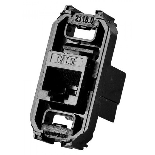 RJ45 розетка ABB Sky 2018.5 cat.5е із супортом