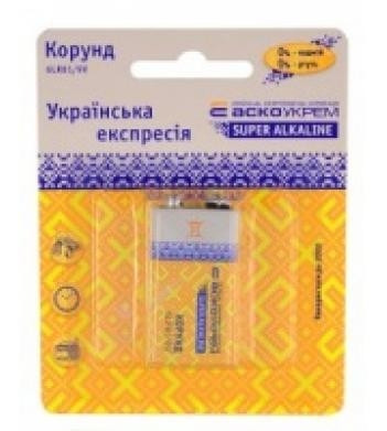 Батарейка щелочная Аско-Укрем Корунд.6LR61.BL1 (блистер 1шт)