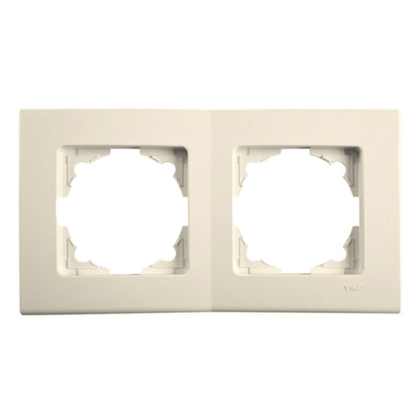Рамка подвійна горизонтальна кремова VIKO Linnera