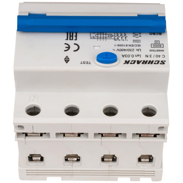 АВДС Schrack AK667840 6кА 40А 30мА 3P+N х-ка C Тип A - фото №4