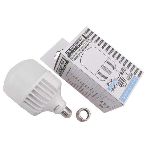Светодиодная лампа TNSy LED Bulb-T160-60W-E27-E40-220V-6500K-5400L Alum ICCD (TNSy5000511) - фото №1