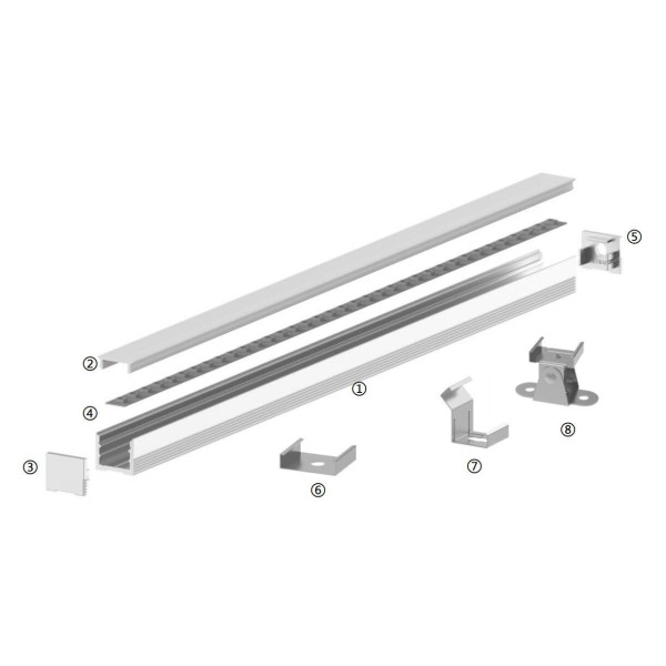 LED-профіль накладний, 2,5 метра, (LS1613black) - фото №2