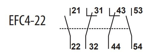 Блок-контакт ETI 004641544 EFC4-22 (2NO+2NC) - фото №1