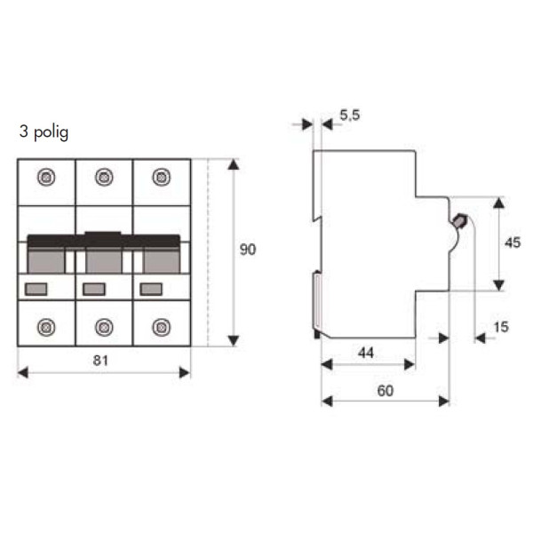 Автоматический выключатель Schrack BR573912 15кА 125А 3P х-ка C - фото №4