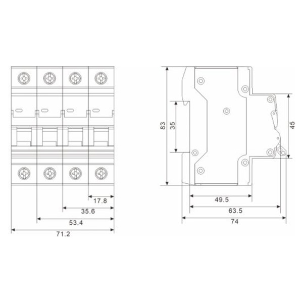 Модульный автоматический выключатель TOSUNlux TSB3-63 1P C4 6кА (6940151099086) - фото №1