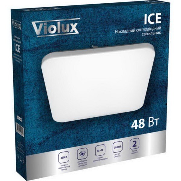 Світильник LED Violux ДББ ICE квадрат 48W 4500K IP20 ( 200040 ) - фото №6