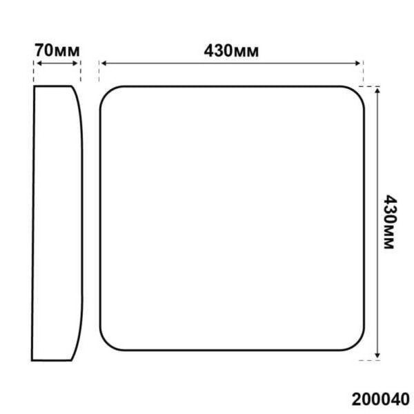 Світильник LED Violux ДББ ICE квадрат 48W 4500K IP20 ( 200040 ) - фото №8