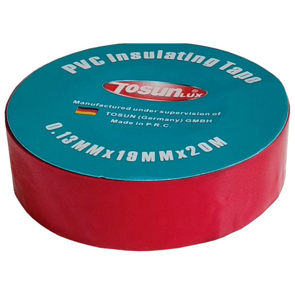 Ізоляційна стрічка TOSUNlux PVC 20м червона (6940151079842)