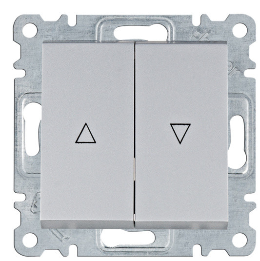 Вимикач для жалюзі Hager WL0322 Lumina 10АХ/230В (сріблястий)