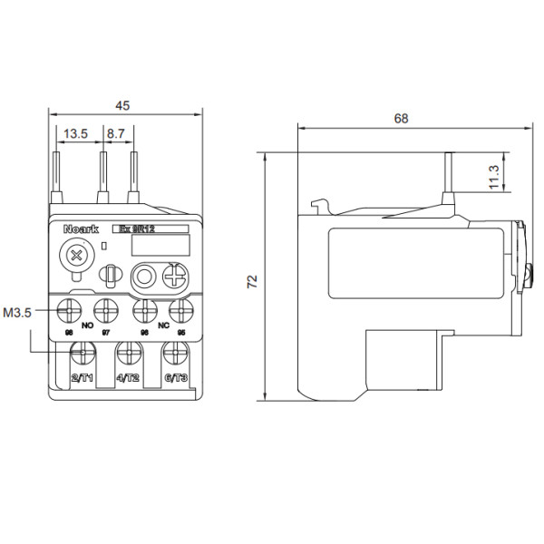 Тепловое реле NOARK Ex9R12 3Р 10A (101369) - фото №3