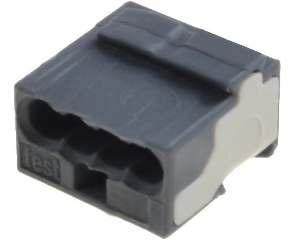 Микро-клемма для распределительных коробок WAGO на 4 проводника 243-204 темно-серая - фото №1