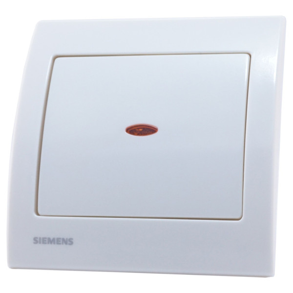 Клавіша однокнопкового вимикача Siemens Iris 18705-AL з підсвічуванням (слонова кістка) - фото №2