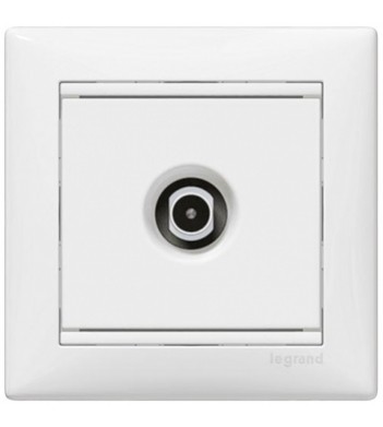 Механізм розетки телевізійної кінцевої Valena білий - фото №1