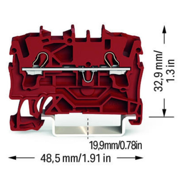Клема Wago 2002-1203 2,5-4мм² (червона) - фото №1