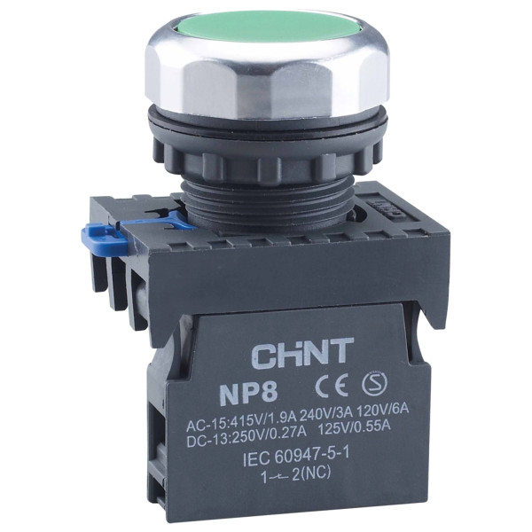 Кнопка Chint NP8-10BN/3 1NO зелена IP65 (667232)