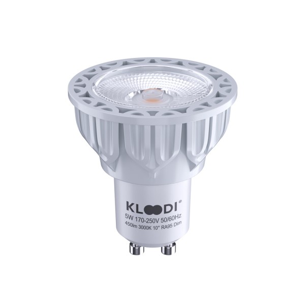 Светодиодная лампочка Kloodi KDGU10-QL 5WCOB 2.7K 10D WH DIM GU10 450Lm IP20