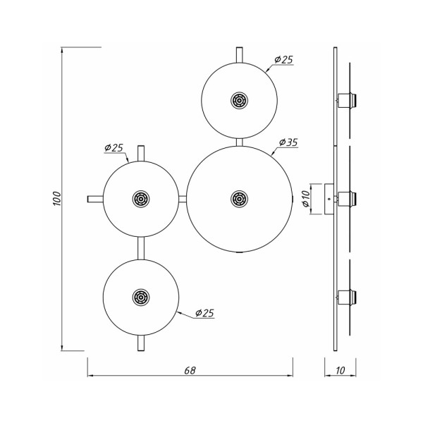 Бра, настенный светильник Imperium Light 7584100.12.01 Kolei E27 4x60W IP20 - фото №2