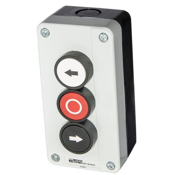 Тримісний пост керування Аско-Укрем XAL-B334 «Ліворуч-Стоп-Праворуч» (A0140020047) - фото №4