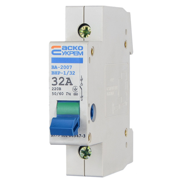 Выключатель-разъединитель Аско-Укрем ВА-2007 ВРН 1р 32А (A0010070011) - фото №2
