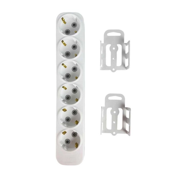 Колодка EL-BI 6-на з заземленням з шторками Myra ( 527-010200-601 ) - фото №1