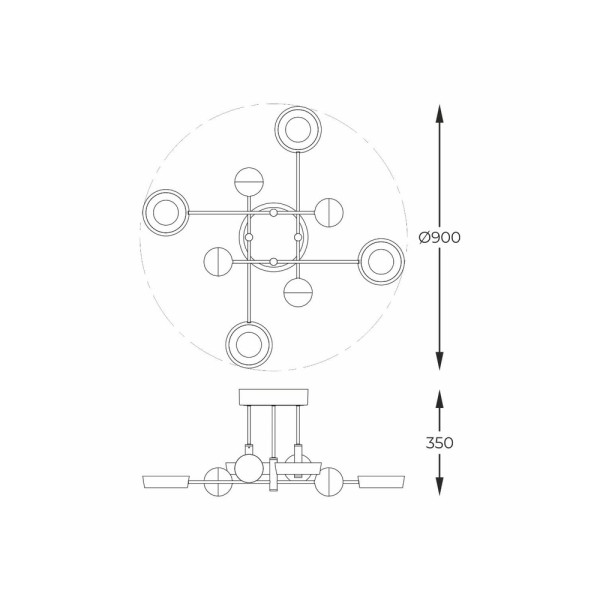 Люстра Zuma Line MX7170-8-3BGT Lara Led 1x55W 3000K 6500Lm IP20 - фото №1