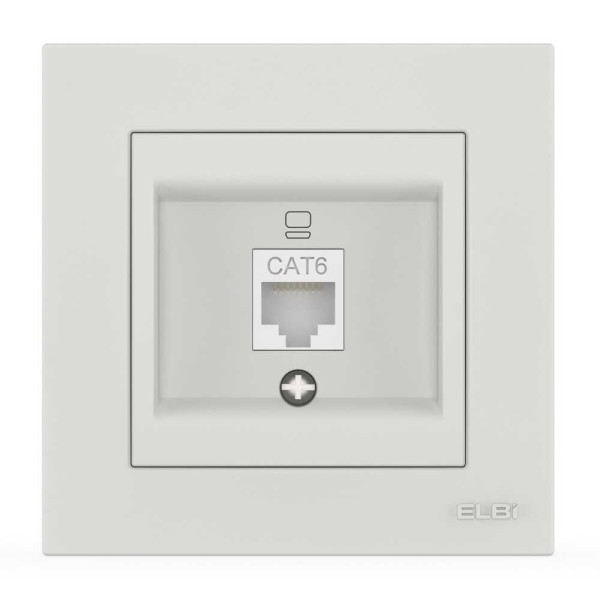 Розетка EL-BI VEGA белый мат компьютерная 1-я CAT6 RJ45 ( 510-016200-247 )