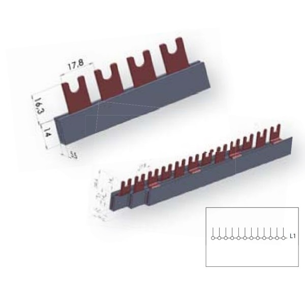 Шина живлення ETI 2921063 IZ 16/3F/54 3р (1m) - фото №1