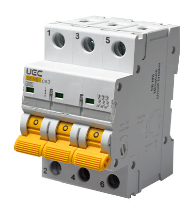 Автоматичний вимикач UEC SB-M8 3P 63A C 4,5кA (MCB45-3-063-C)