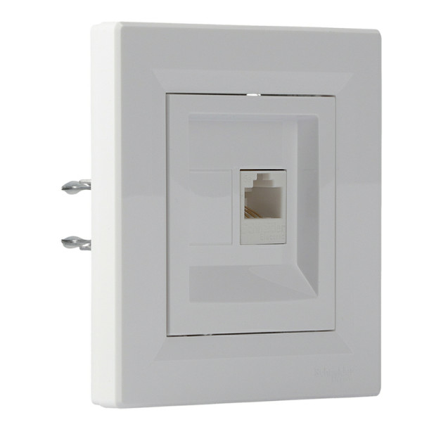 Розетка компьютерная одинарная RJ45 кат.5е UTP белая Asfora, EPH4300121 - фото №1