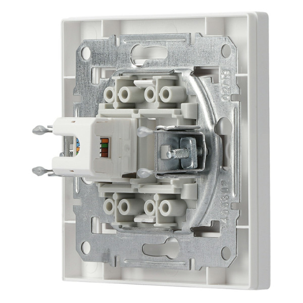 Розетка компьютерная одинарная RJ45 кат.5е UTP белая Asfora, EPH4300121 - фото №3