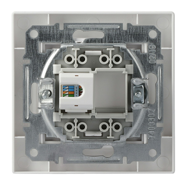 Розетка компьютерная одинарная RJ45 кат.5е UTP белая Asfora, EPH4300121 - фото №4