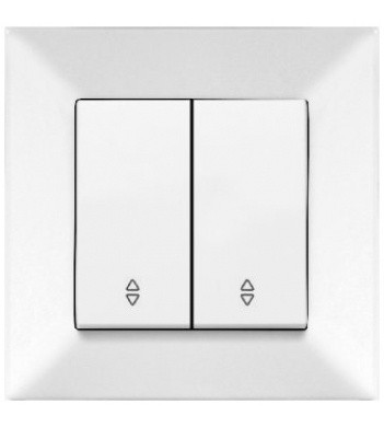 Вимикач прохідний Meridian, 2-клавішний, білий