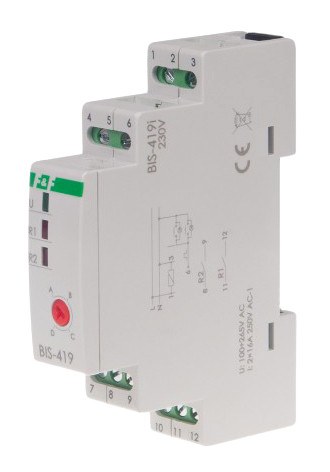 Імпульсне реле F&F BIS-419-LED 230В 4 функції