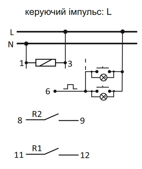 Імпульсне реле F&F BIS-419-LED 230В 4 функції - фото №4