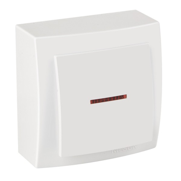 Вимикач Nilson Themis білий 1кл з підсвіткою (26111002)