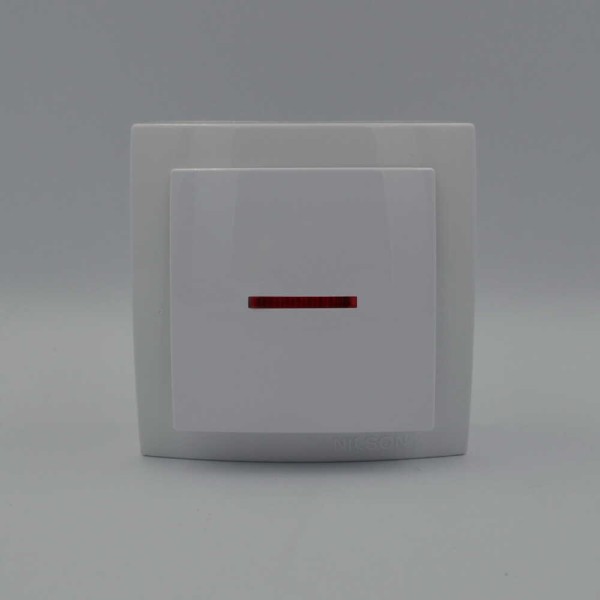 Вимикач Nilson Themis білий 1кл з підсвіткою (26111002) - фото №1