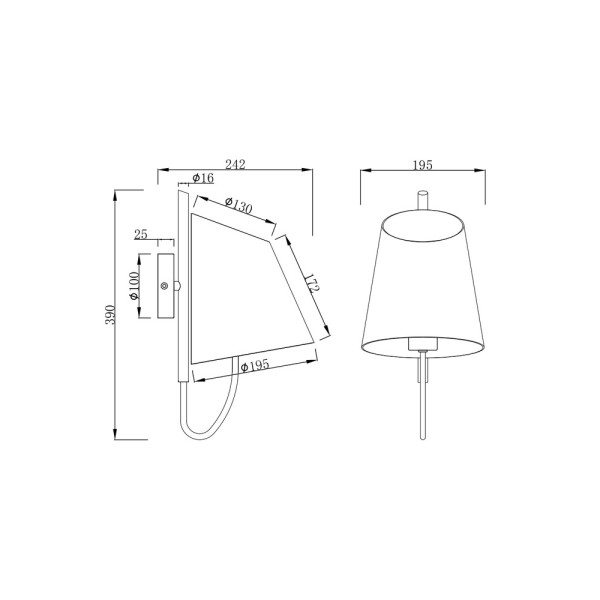 Бра, настінний світильник MJ-Light MJ15028 Vito E27 1x40W IP20 - фото №1