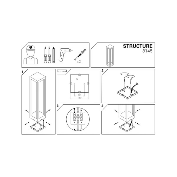 Світильник вуличний Nowodvorski 38145 Structure LED 1x13W 3000K 820Lm IP54 Bl - фото №3