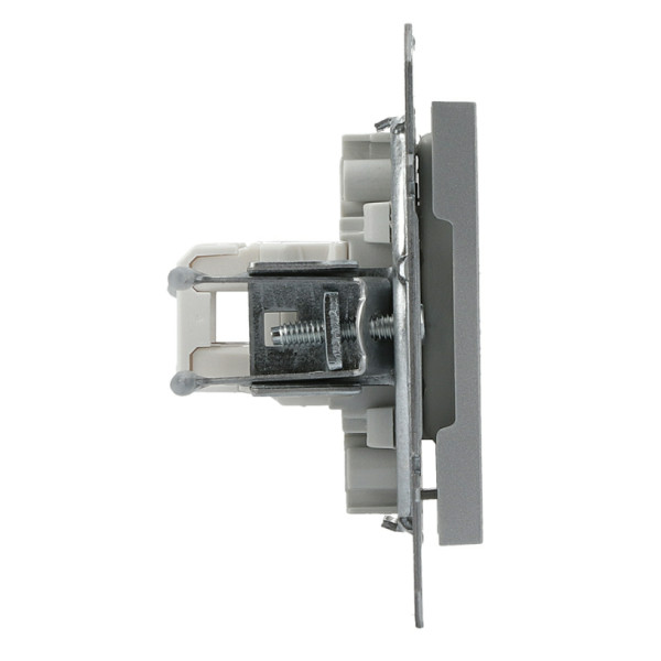 Розетка компьютерная 5eUTP двойная без рамки алюминий Asfora, EPH4400161 - фото №2