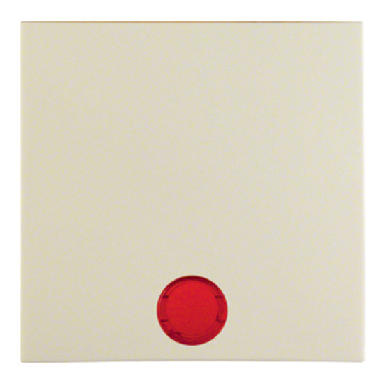 Клавиша одинарная с красной линзой, белая Berker S.1