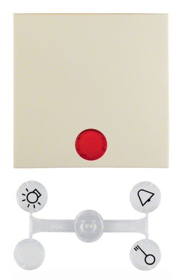 Клавиша одинарная с красной линзой, белая Berker S.1 - фото №1