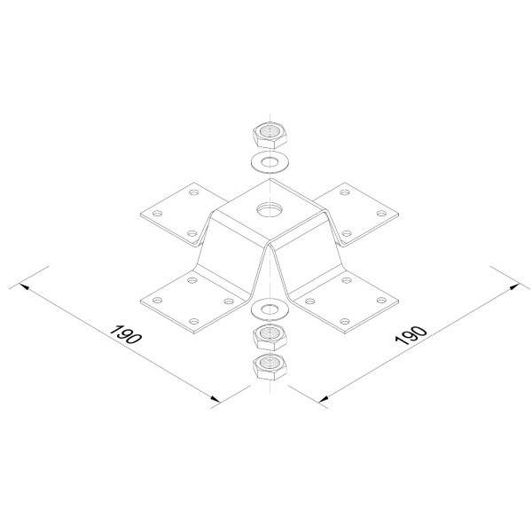 Нержавіюча основа на прямий дах Leo Lightman L190 Ni (411133) - фото №2
