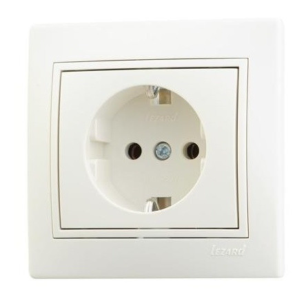 Розетка с з/к белая Mira, Lezard