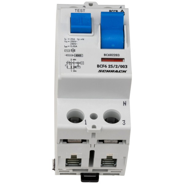 ПЗВ Schrack BC602203 6кА 25А 30мА 1Р+N тип AC - фото №1