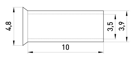 Неизолированный наконечник E.Next e.terminal.stand.en.6.10 6 кв.мм (s4038010) - фото №1